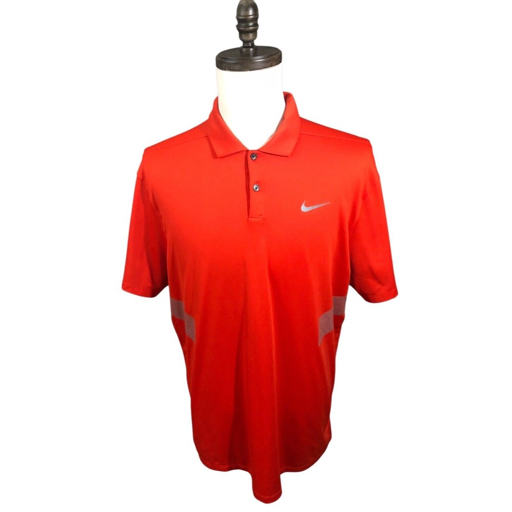 Nike Dri-Fit Golf Polo Shirt Mens Orange Large